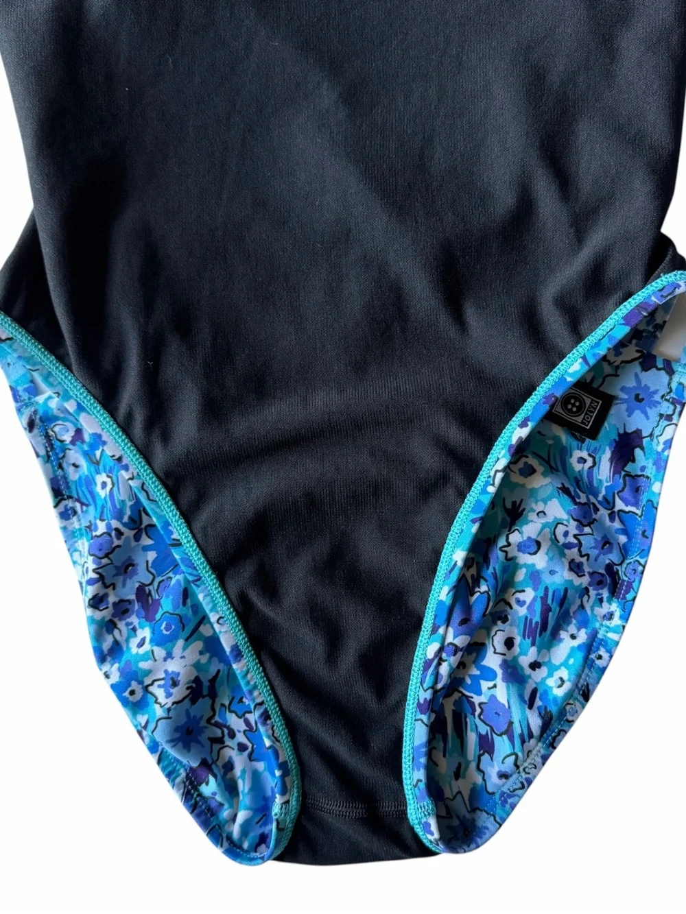 JOLYN Gavin 2 Blue Floral One Piece Swimsuit Size 30 4/6 Open Back Tie Back